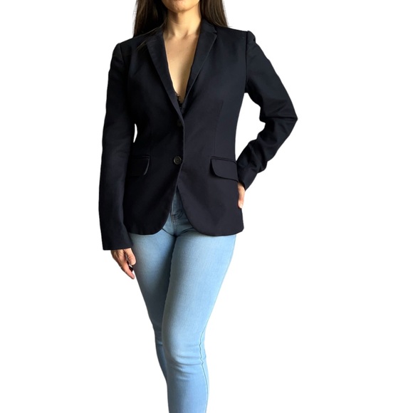 J. Crew Women's Navy Blue Blazer/Suit Jacket, Double button, Cotton, Size 4 - Picture 6 of 15
